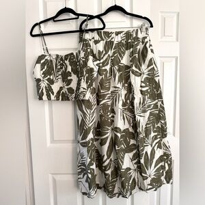 Abercrombie & Fitch Linen Maxi Skirt and Ruched Top Set